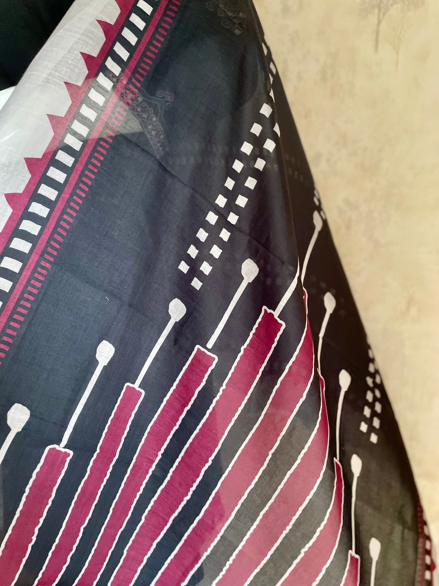 RaasRa Midnight Grace — Black Handloom Cotton Embroidered Kurta Set — view 6