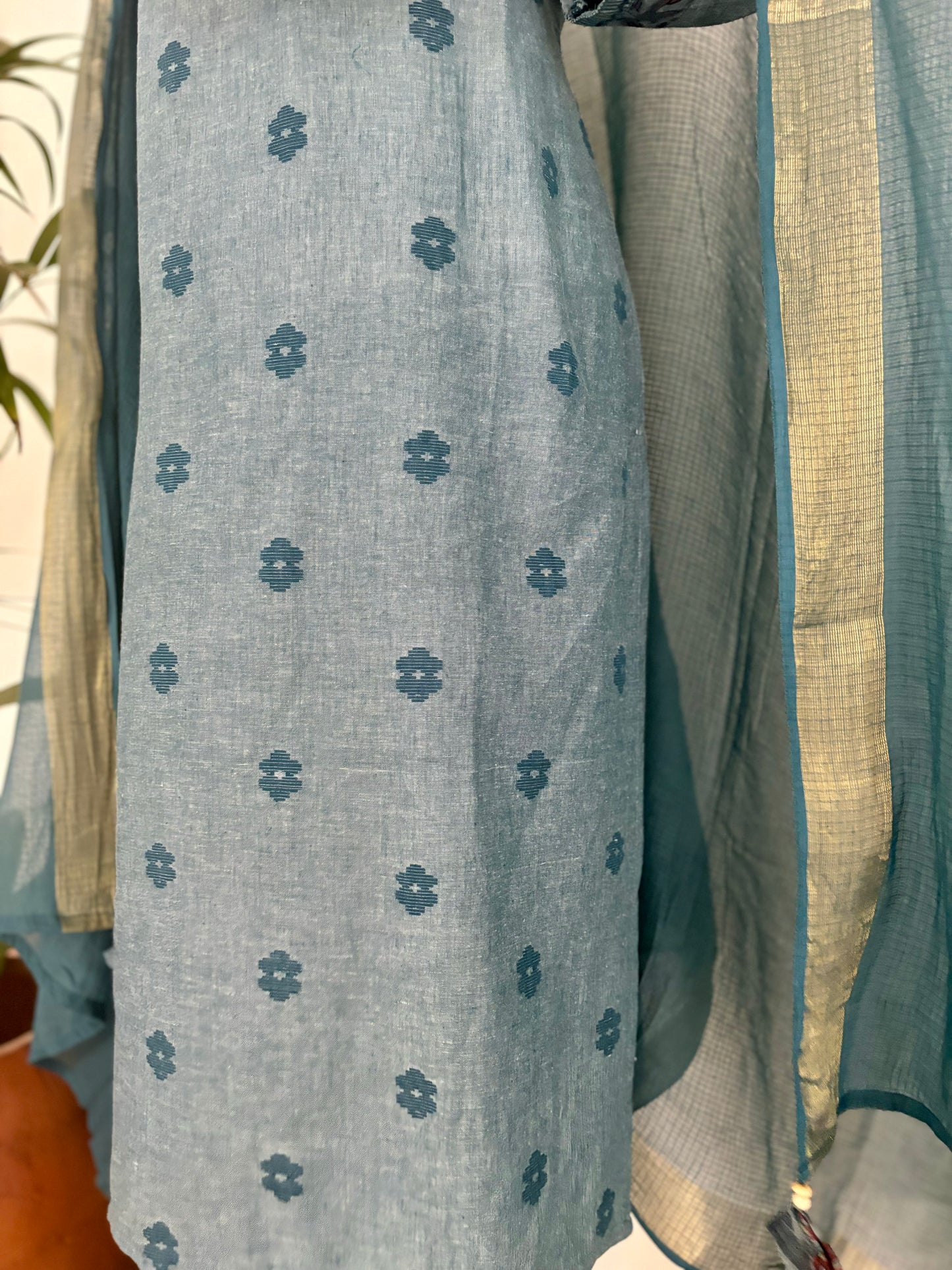 Fusion Flair Handloom Cotton Kurta and Dupata