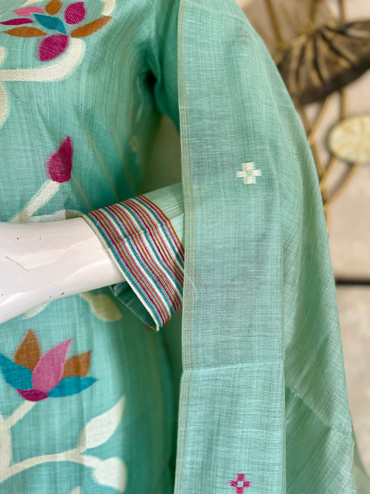 Moonga Cotton Paithani Jamdani Kurta Set