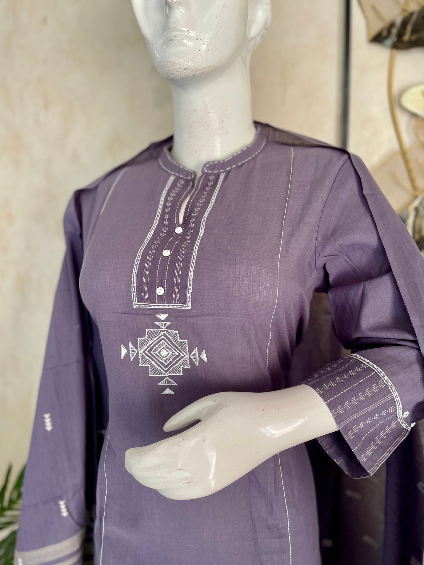 Mauve Whisper – Pure Handloom Cotton Kurta