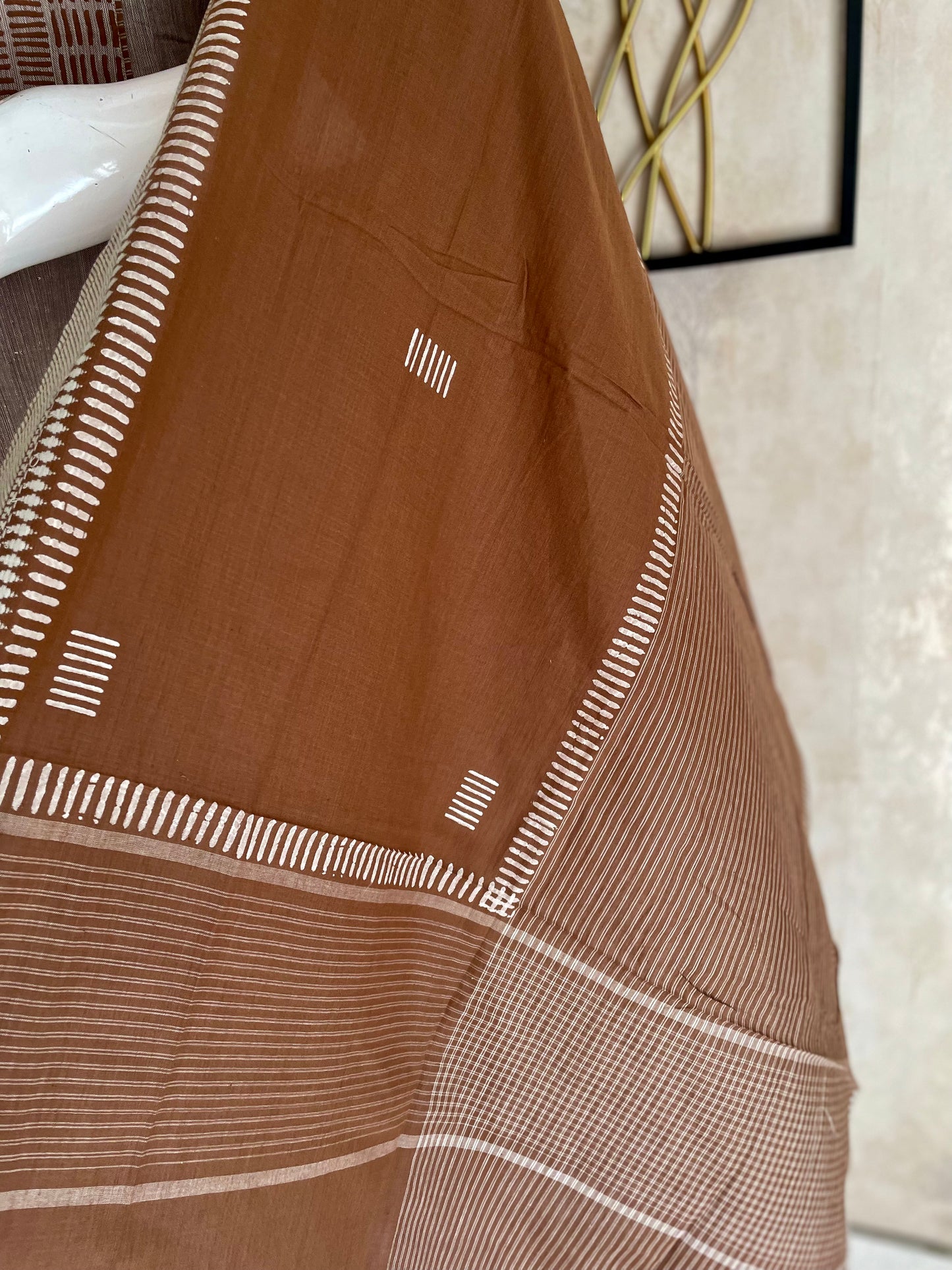 Brown Earth – Handloom Cotton A-Line Kurta Set