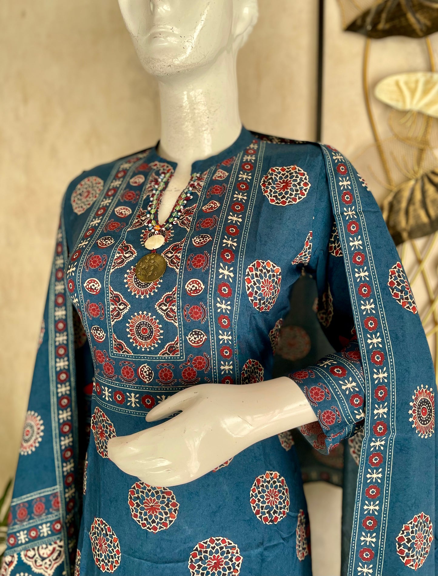 Ajrakh Silk Grace – Pure Modal Silk Kurta Set