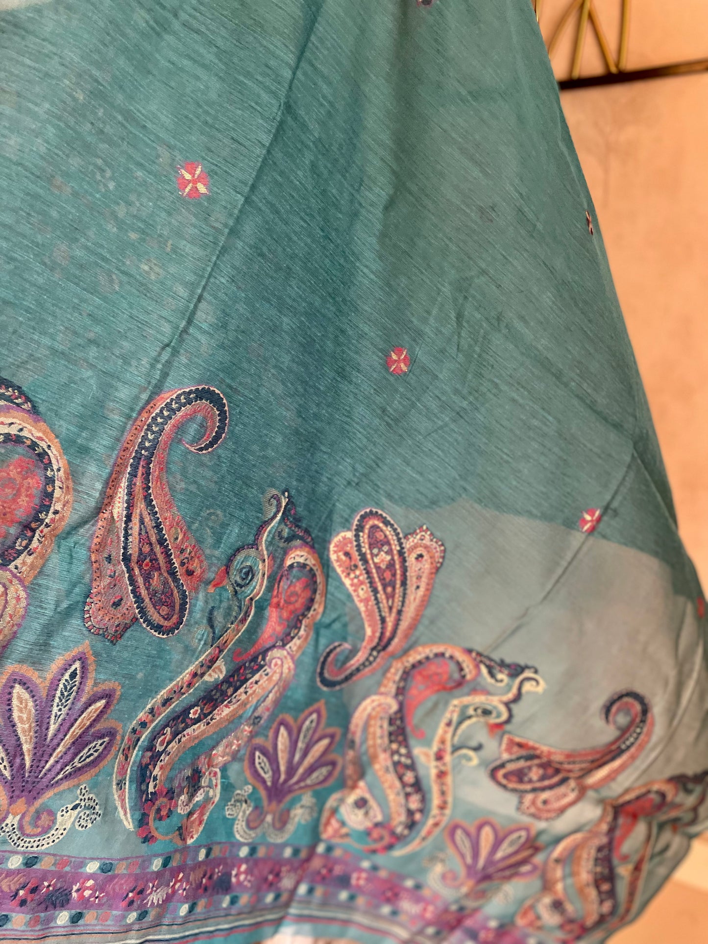 Ocean Blue Grace – Moonga Cotton Jamdani Kurta Set