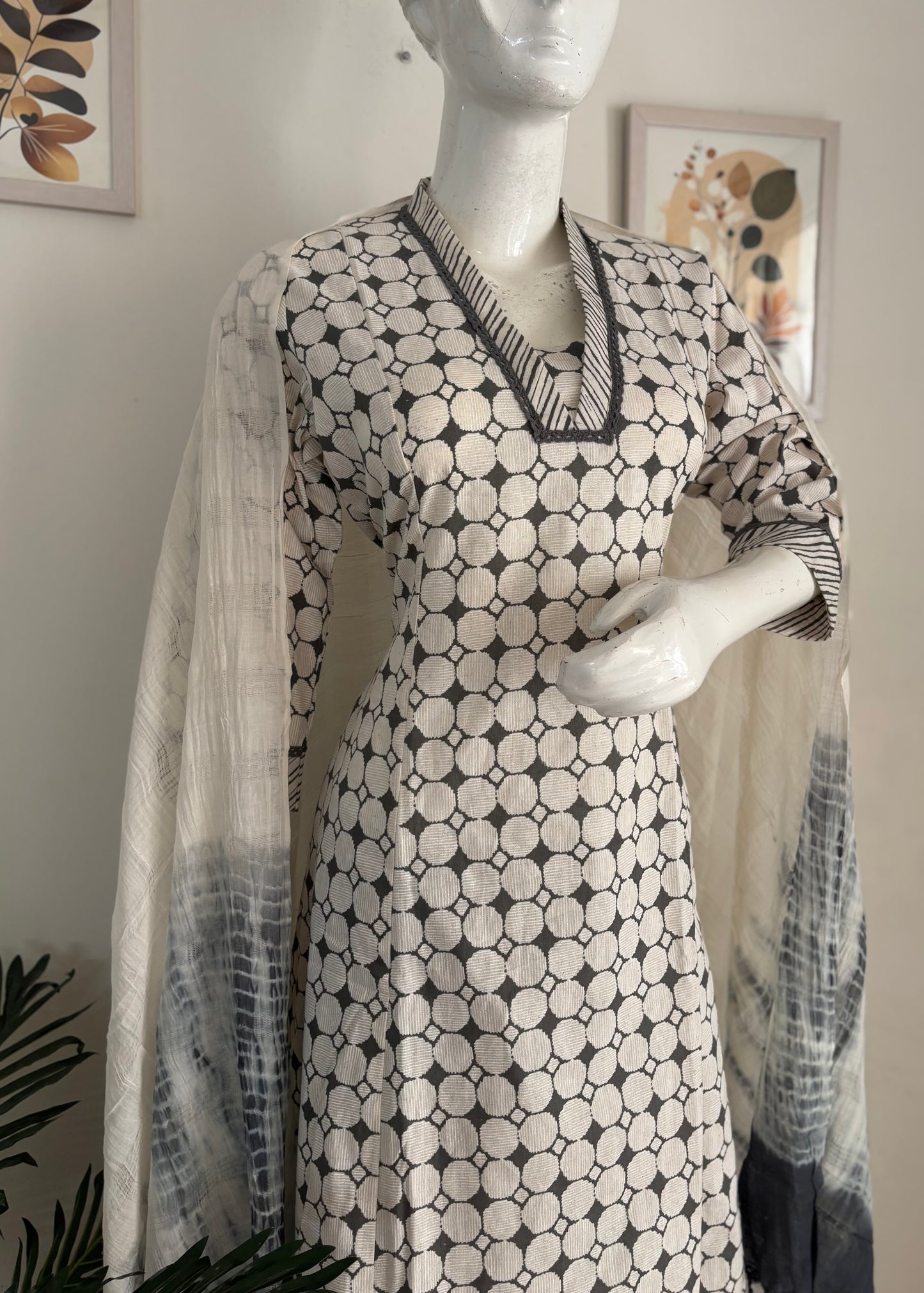 Handloom Cotton A-Line Kurta Set