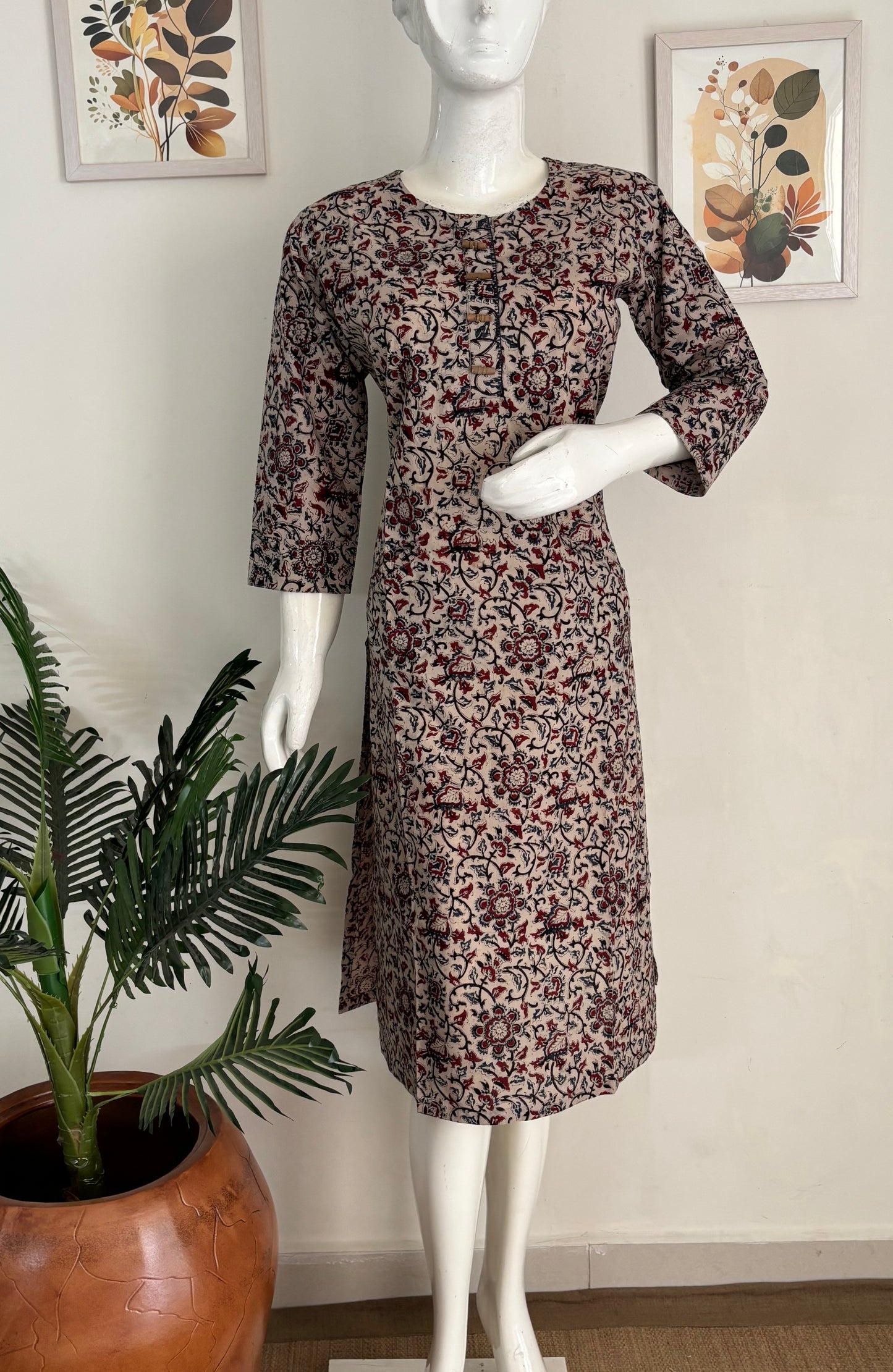 Pure Handloom Cotton Kalamkari Kurta – Timeless Everyday Charm