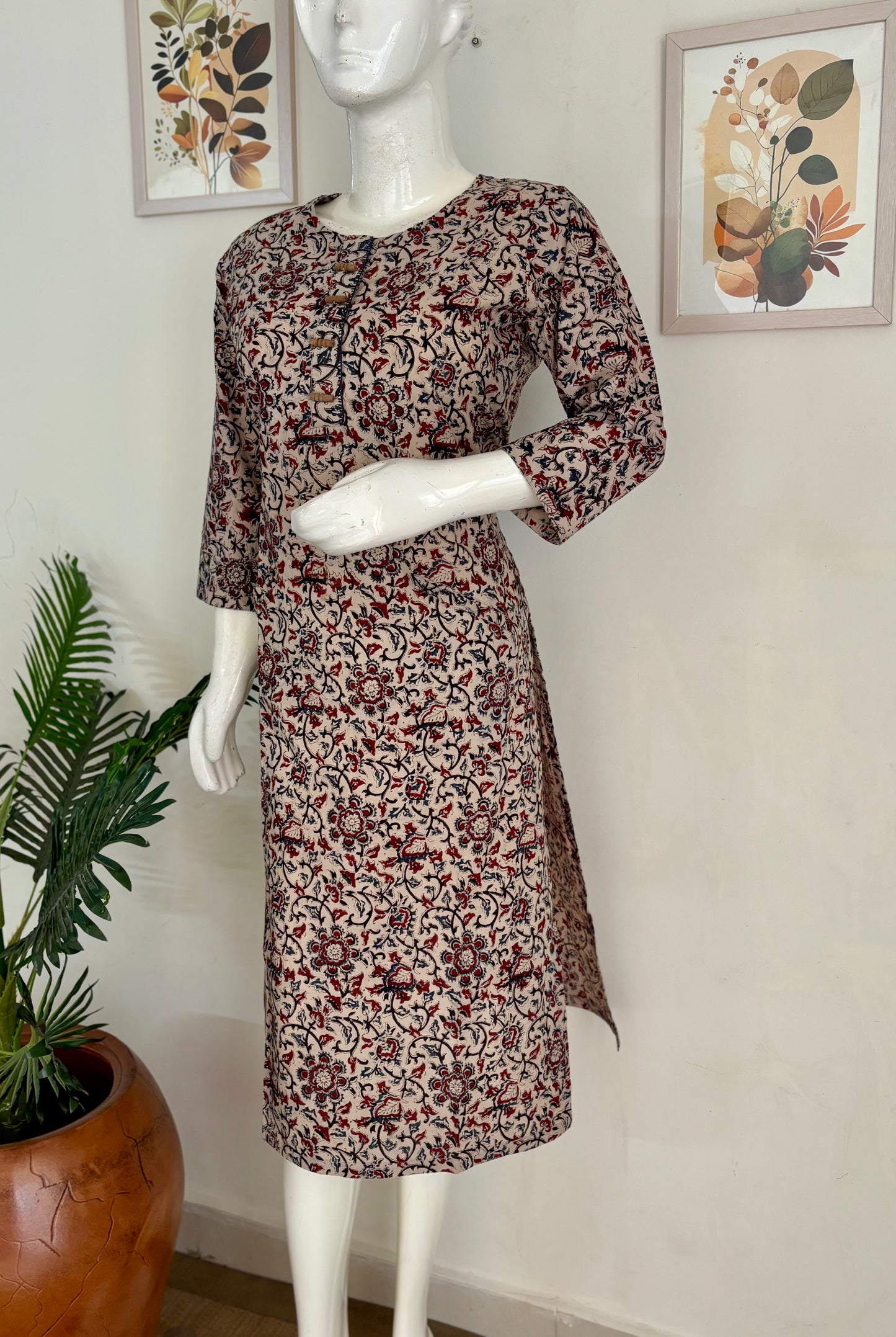 Pure Handloom Cotton Kalamkari Kurta – Timeless Everyday Charm