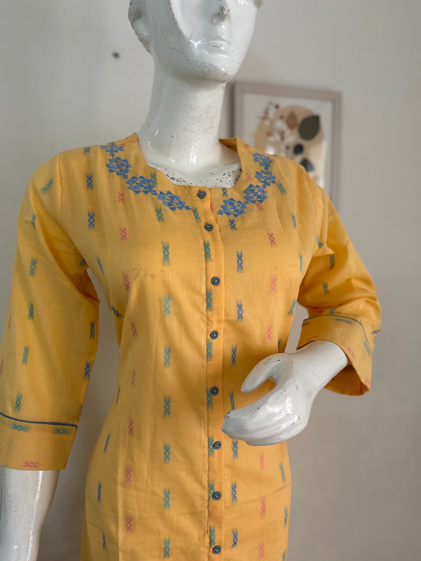 Yellow Pure Cotton Kurta