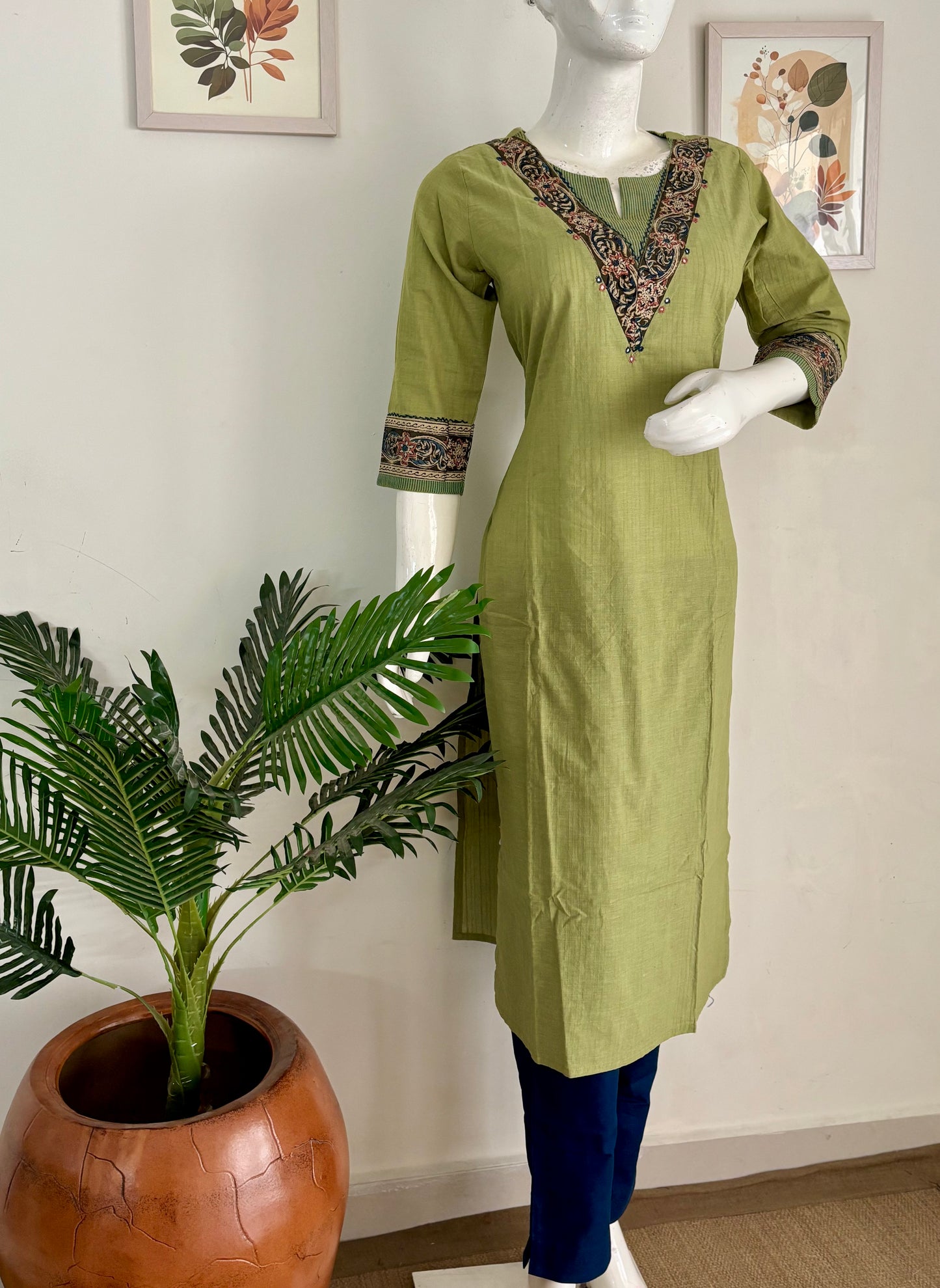 Elegant in Ajrakh – Pure Handloom Cotton Kurta Set