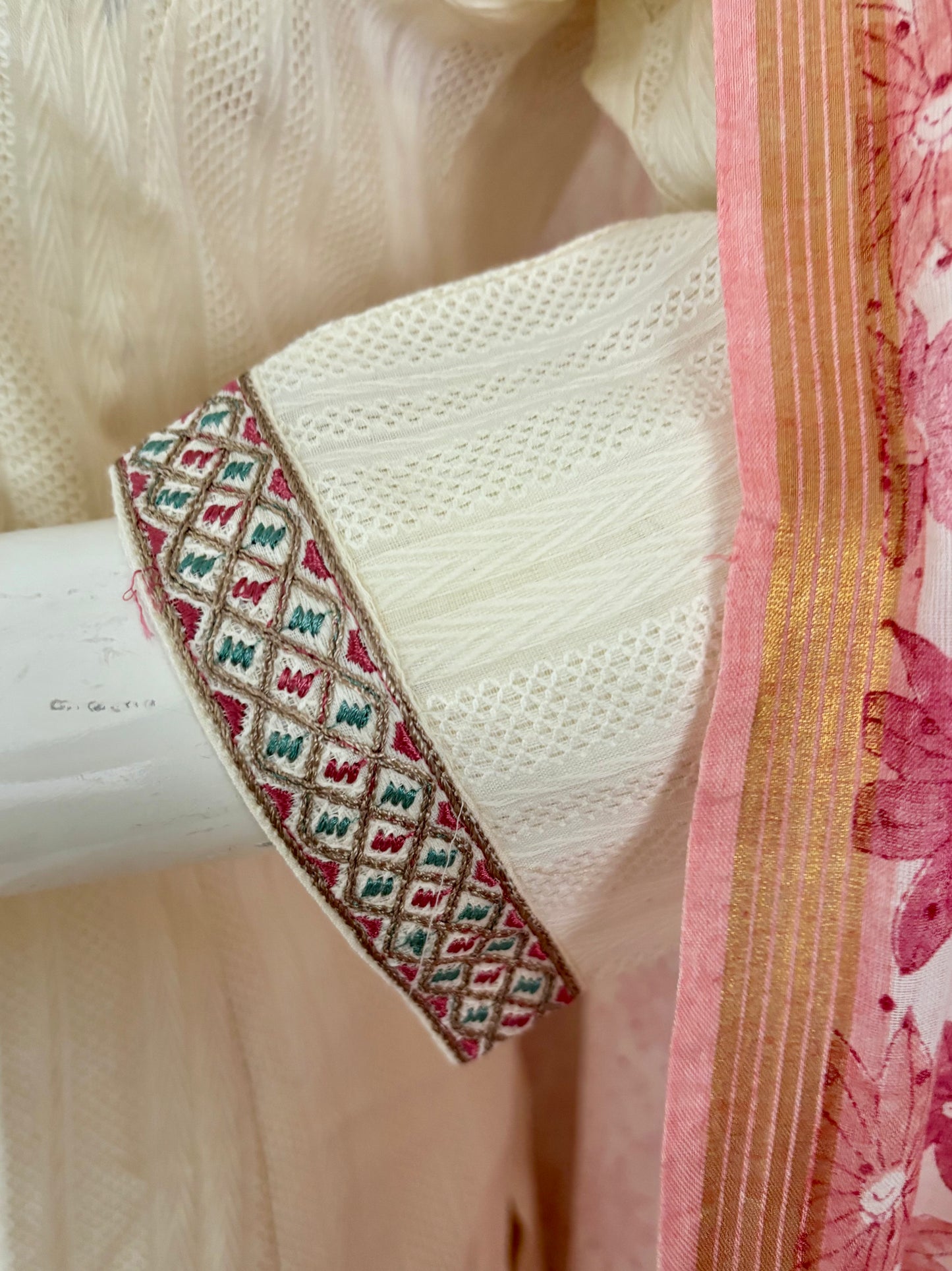 Off-White Pure Cotton Kurta Set