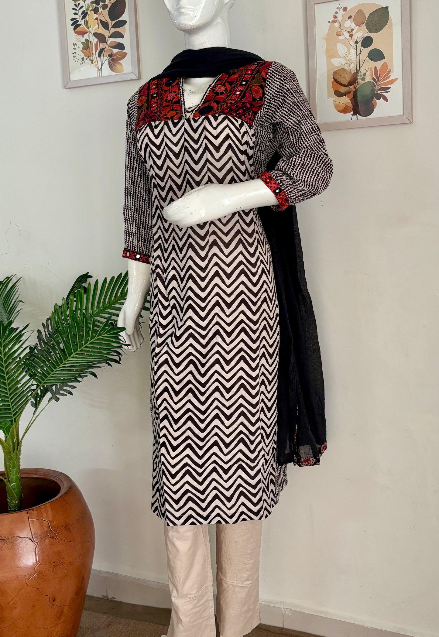 Pure Cotton A-Line Kurta Set