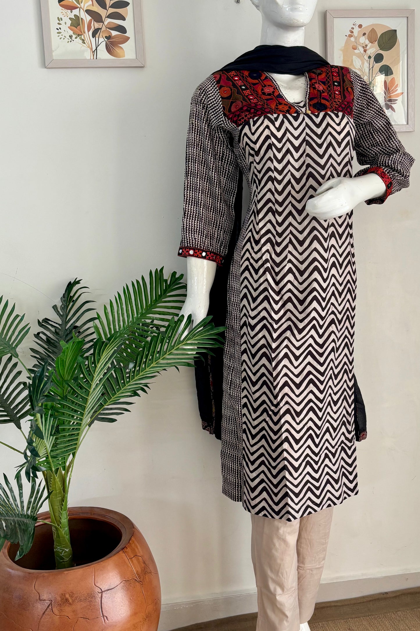 Pure Cotton A-Line Kurta Set