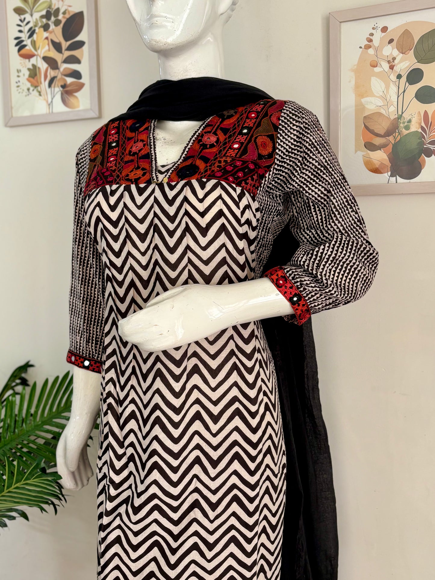 Pure Cotton A-Line Kurta Set