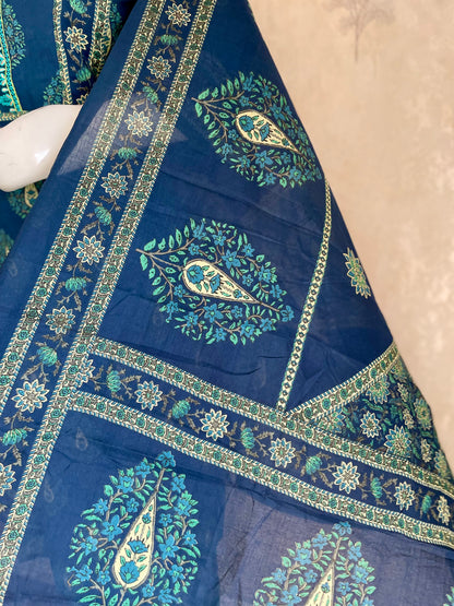 RaasRa Indigo Reverie — Blue Handblock Print Cotton Kurta Set with Dupatta — view 6
