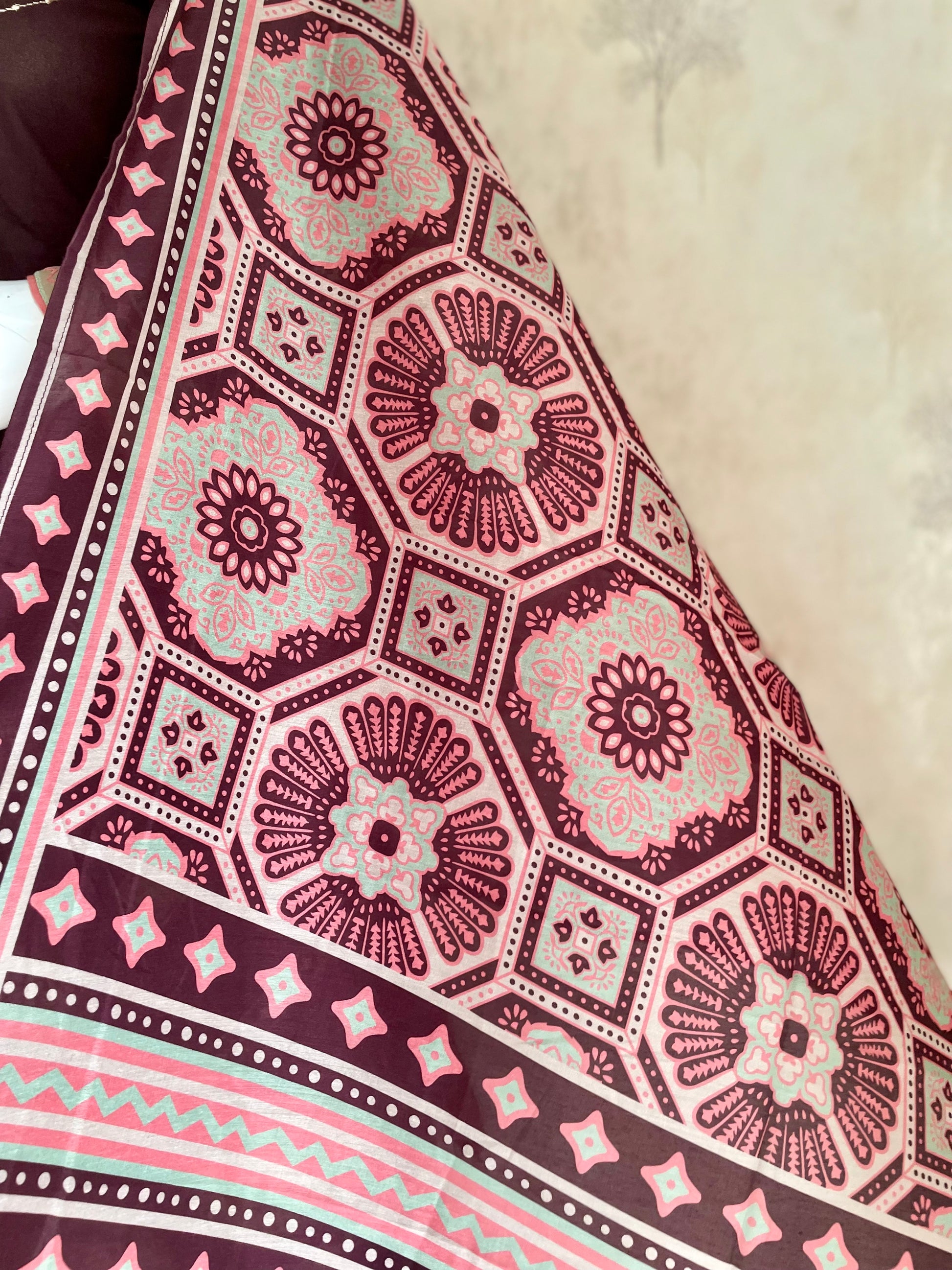 RaasRa Draped in Off- white Grandeur — Embroidered Rayon Cotton Kurta Set with Dupatta — view 6