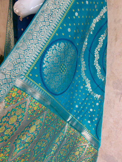 Royal Blue Banarasi Silk Kurta Set