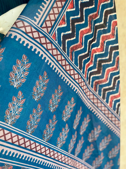 Teal Blue Silk Kurta Set