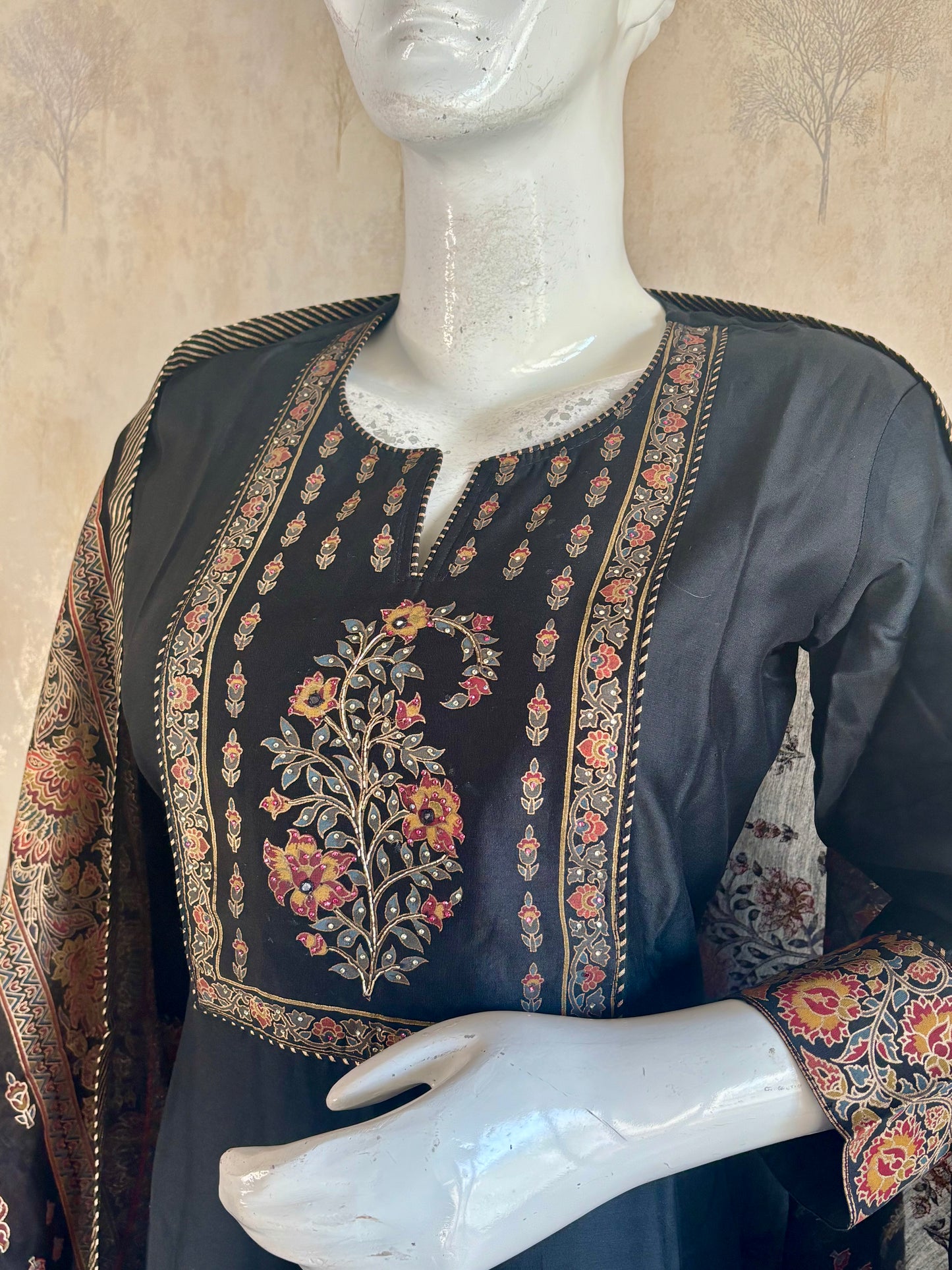 Black Silk Kurta Set