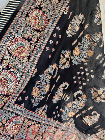 Black Silk Kurta Set