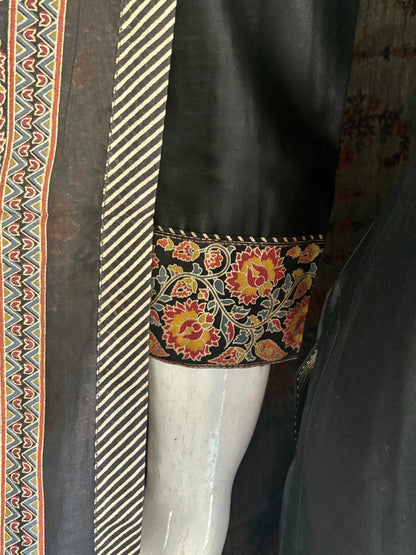 Black Silk Kurta Set