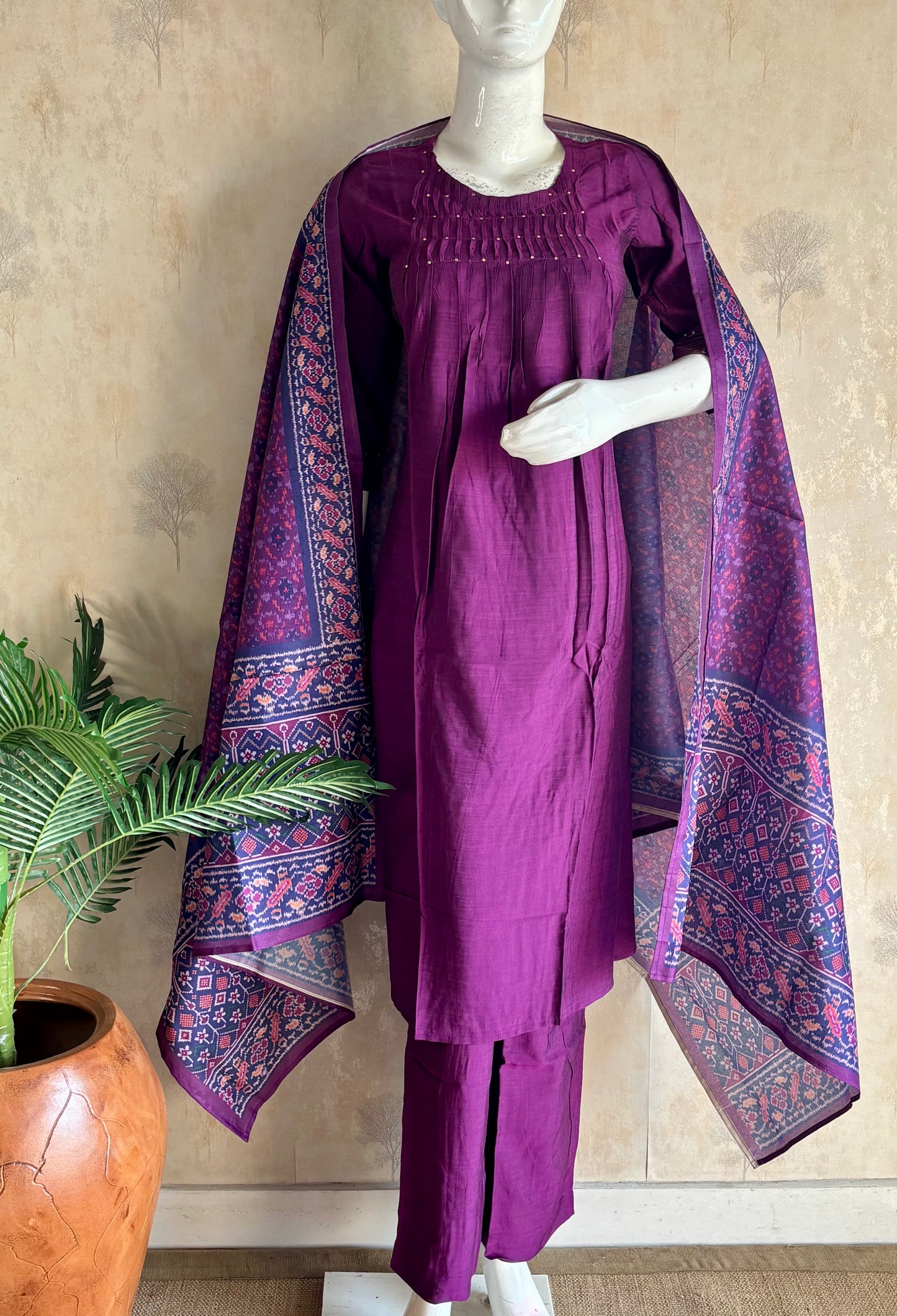 Purple Silk Kurta Set