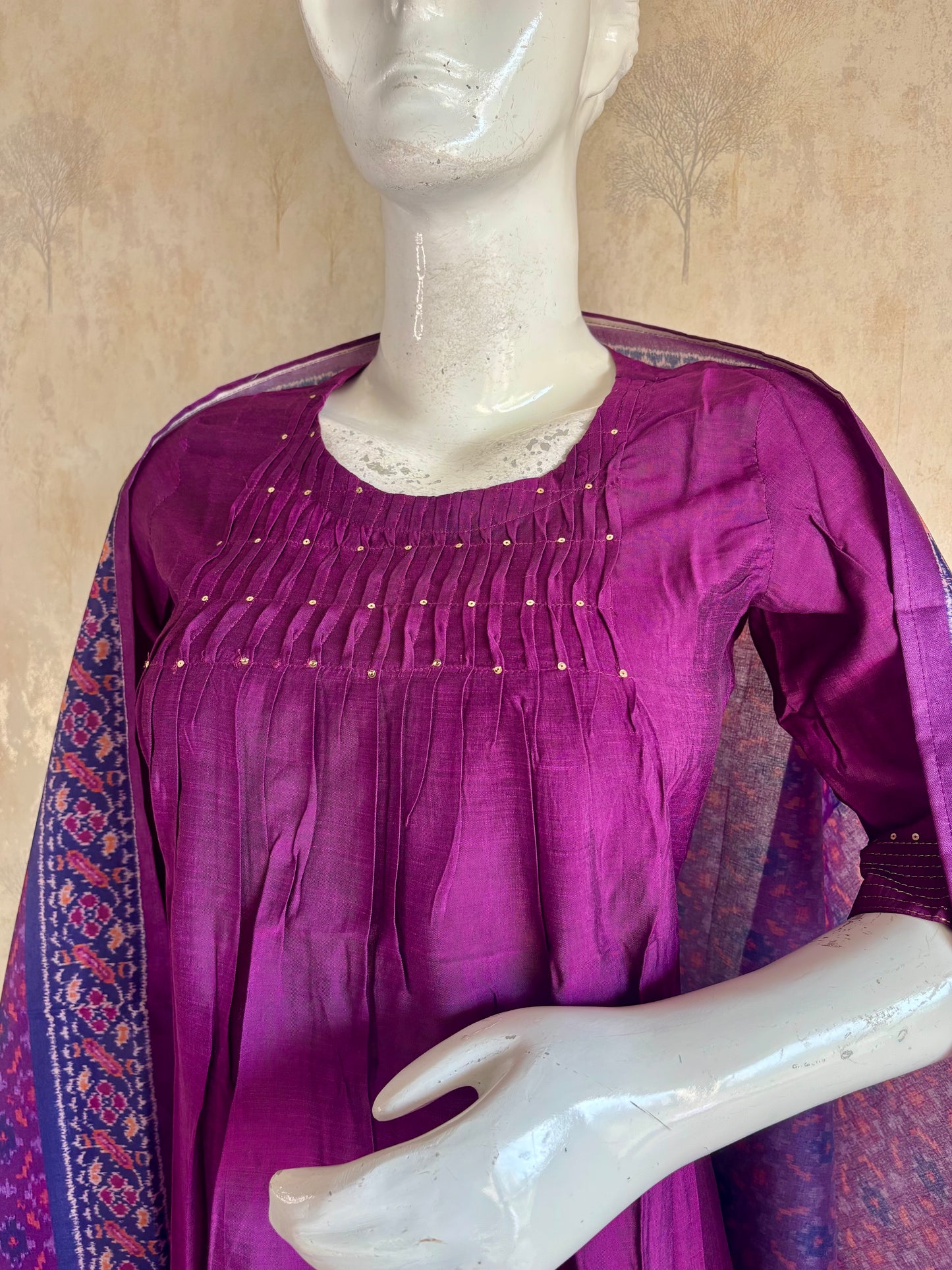 Purple Silk Kurta Set