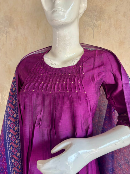Purple Silk Kurta Set