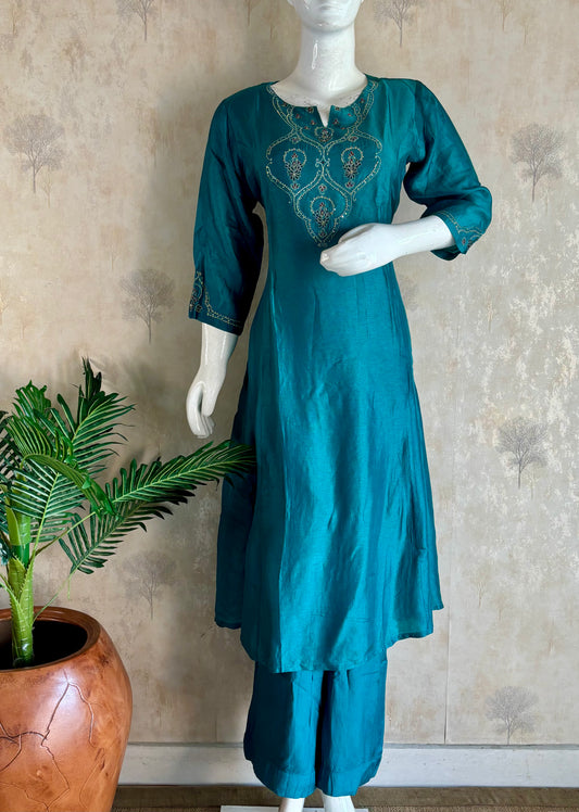 Sea Green A-Line Kurta Set