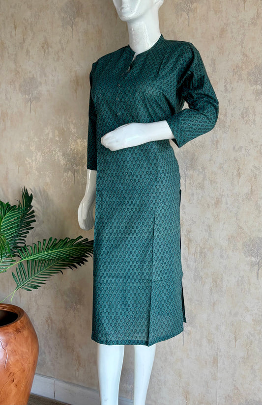 Green Cotton Kurta