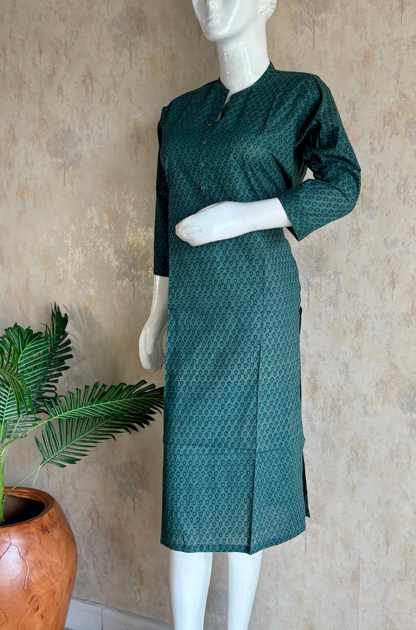 Green Cotton Kurta