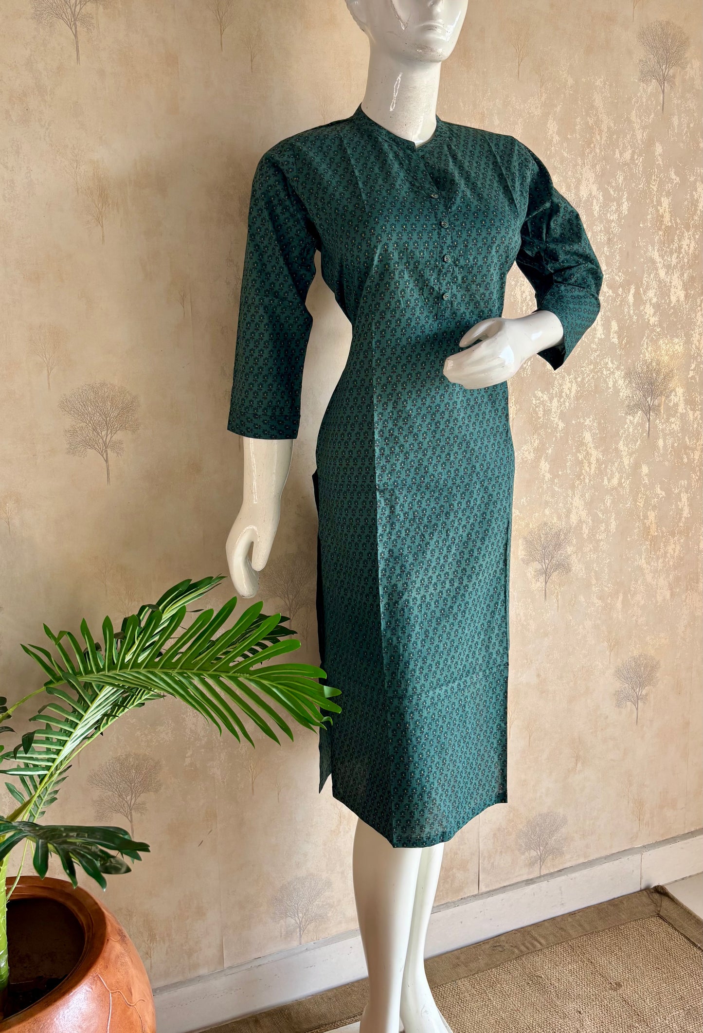 Green Cotton Kurta