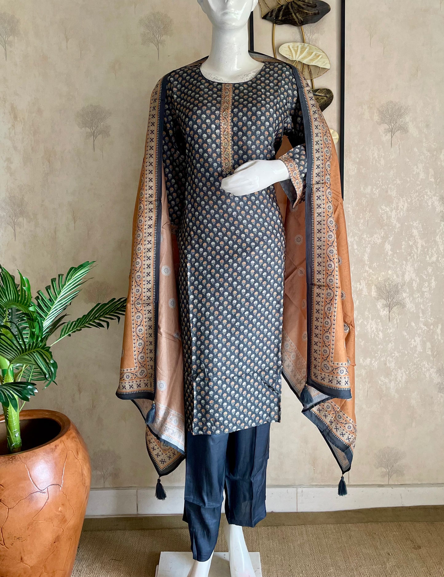 Grey Silk Kurta Set