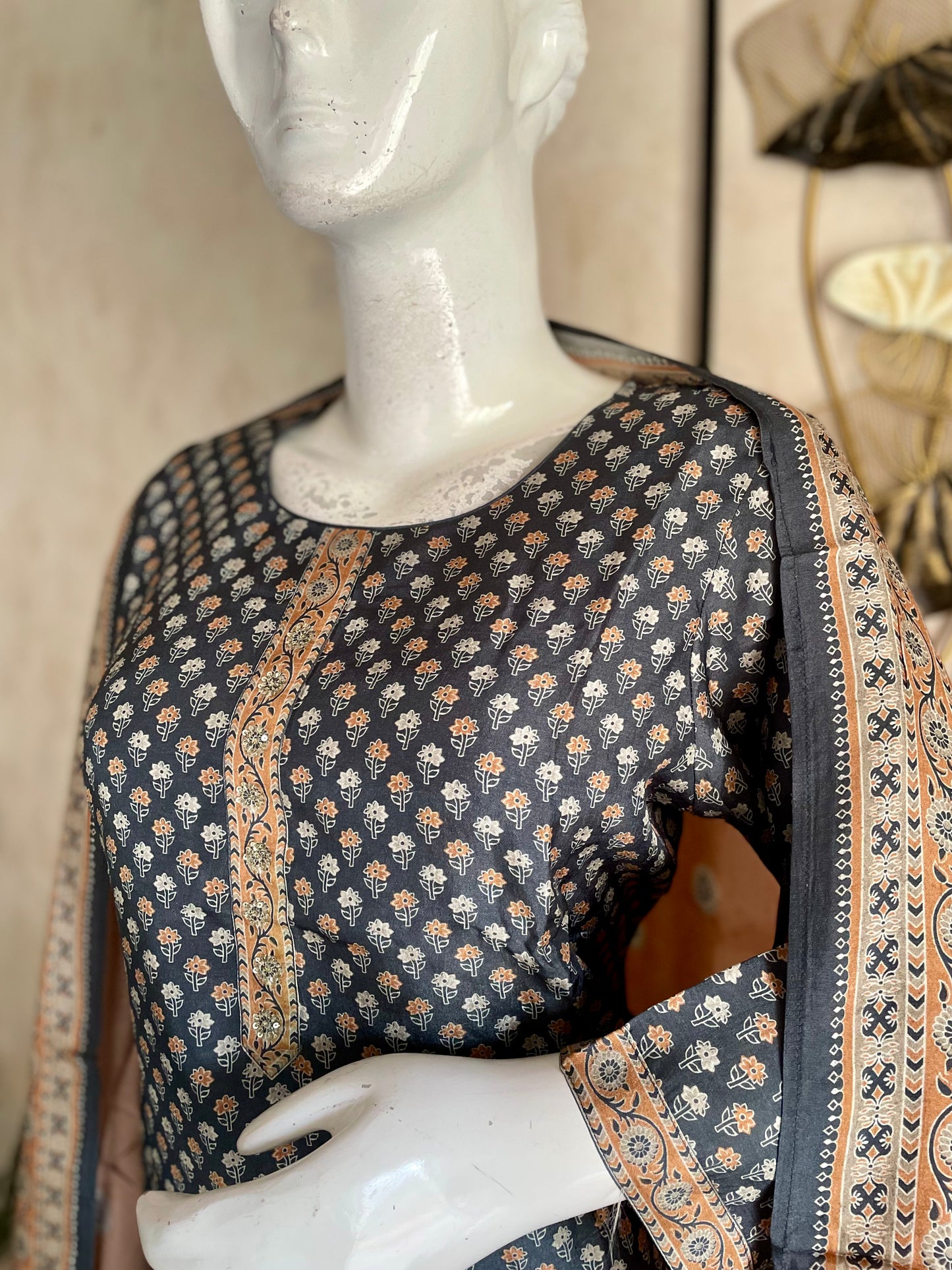 Grey Silk Kurta Set