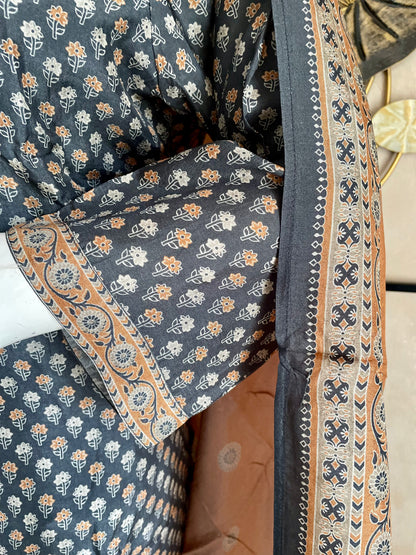 Grey Silk Kurta Set