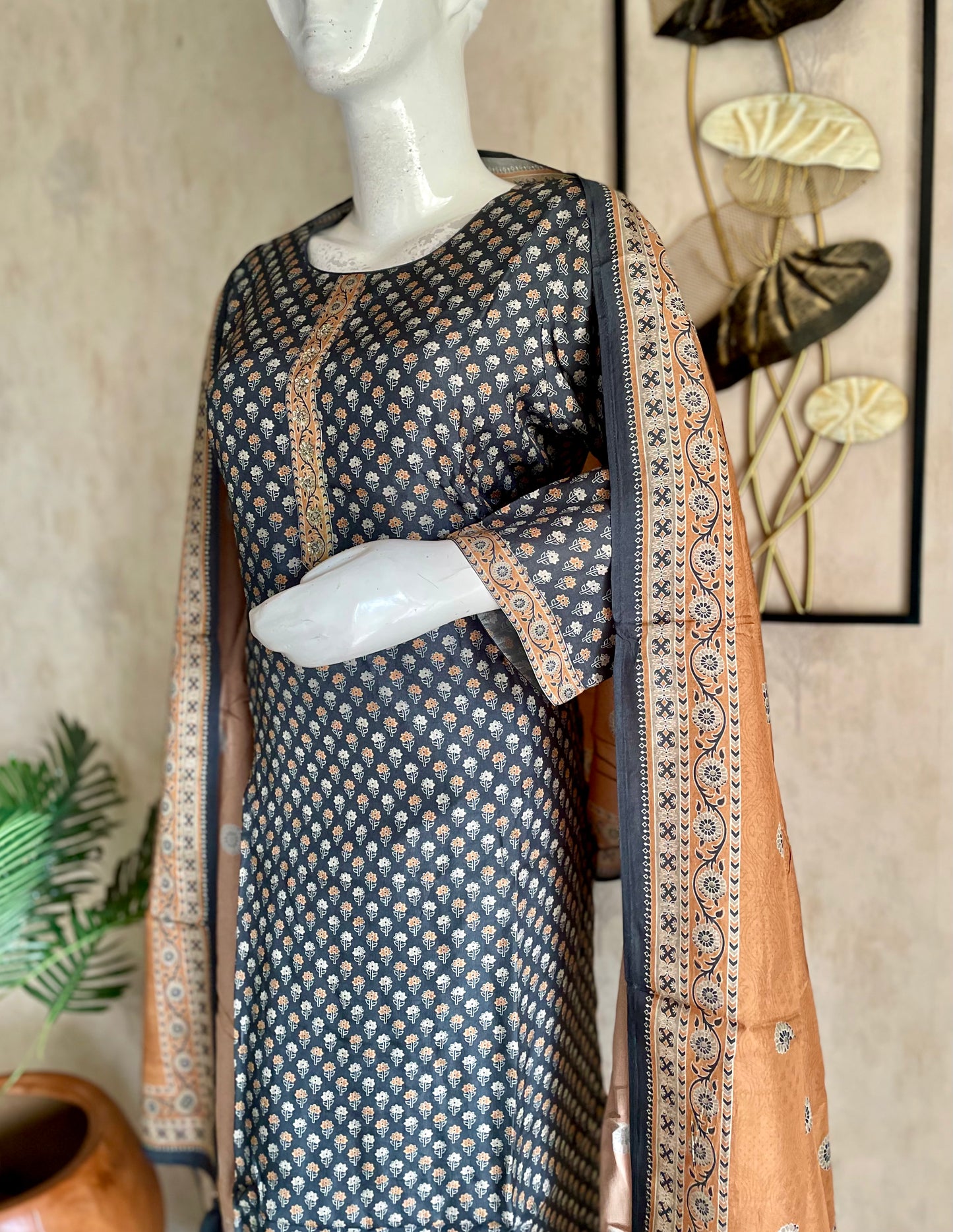 Grey Silk Kurta Set