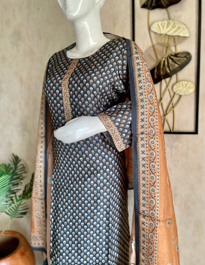Grey Silk Kurta Set