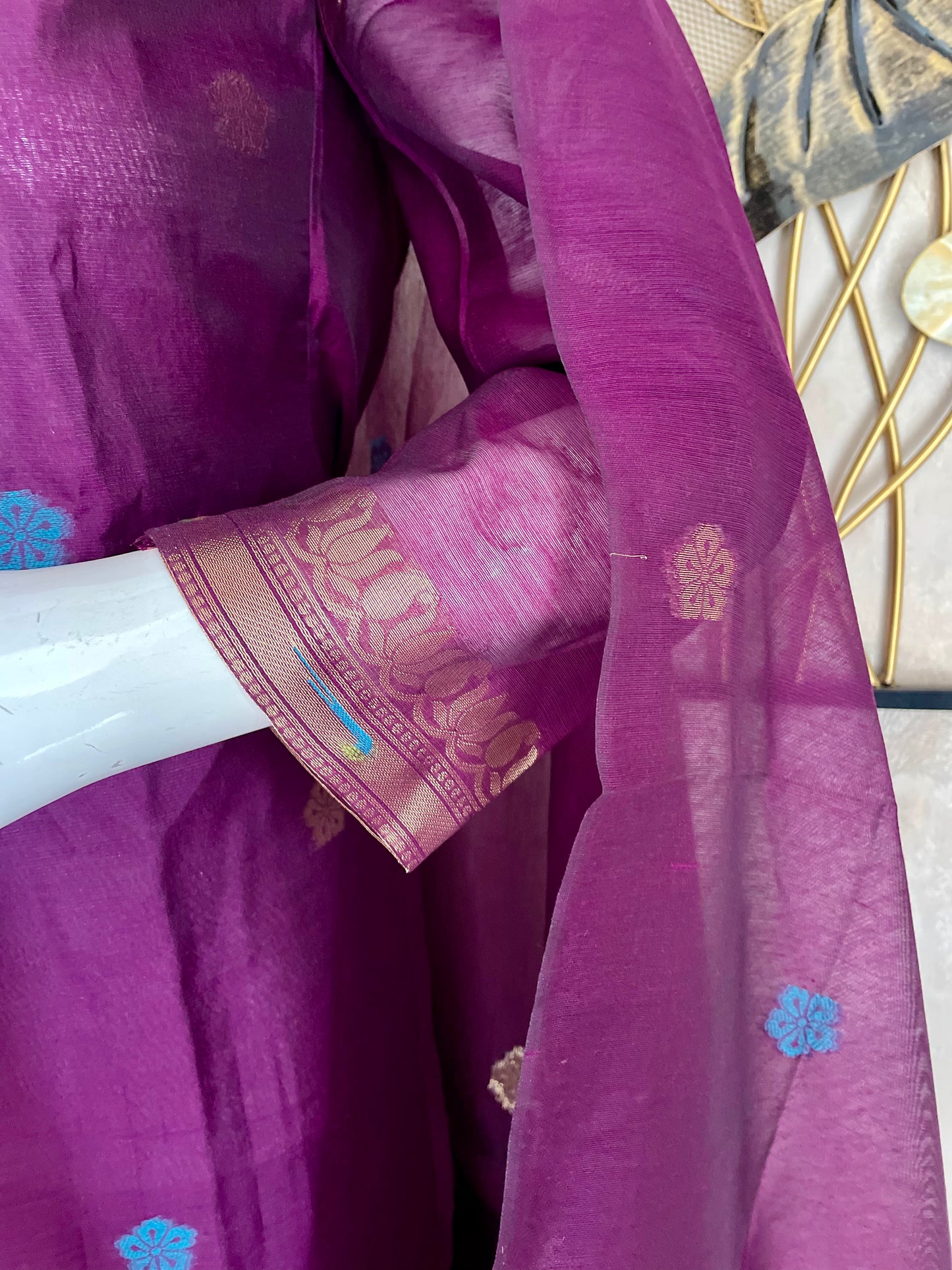 Wine Grace Paithani  Muga Stitched Suit Sets