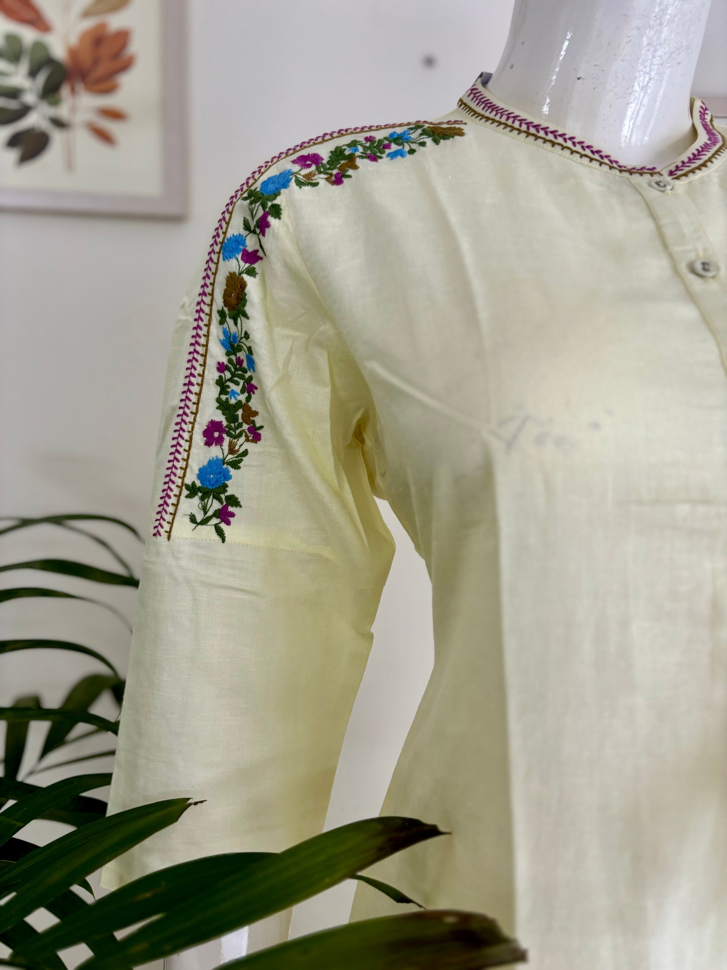 Sunshine Muse: The Pastel Yellow Kurta Set with Rainbow Brilliance