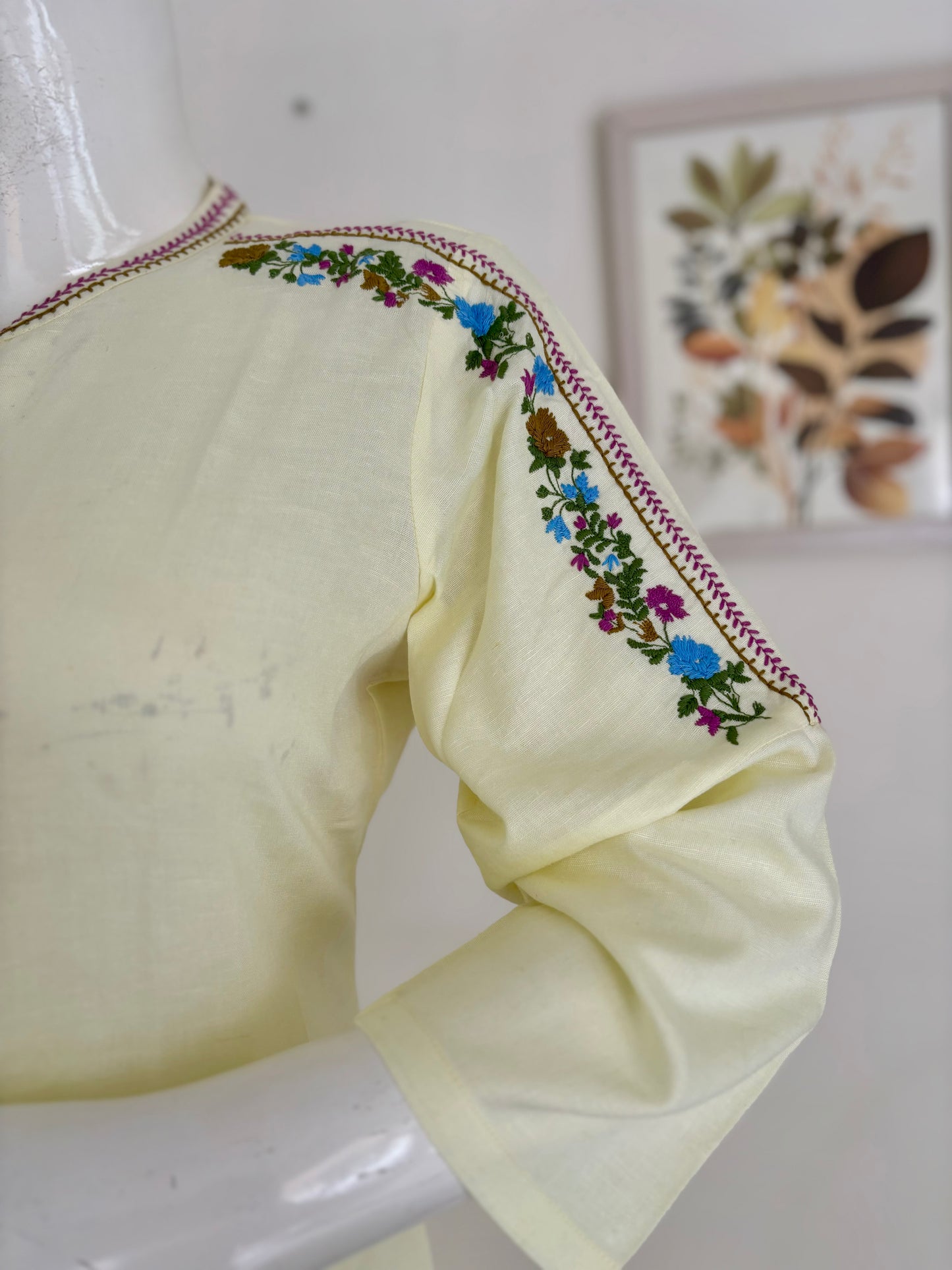 Sunshine Muse: The Pastel Yellow Kurta Set with Rainbow Brilliance