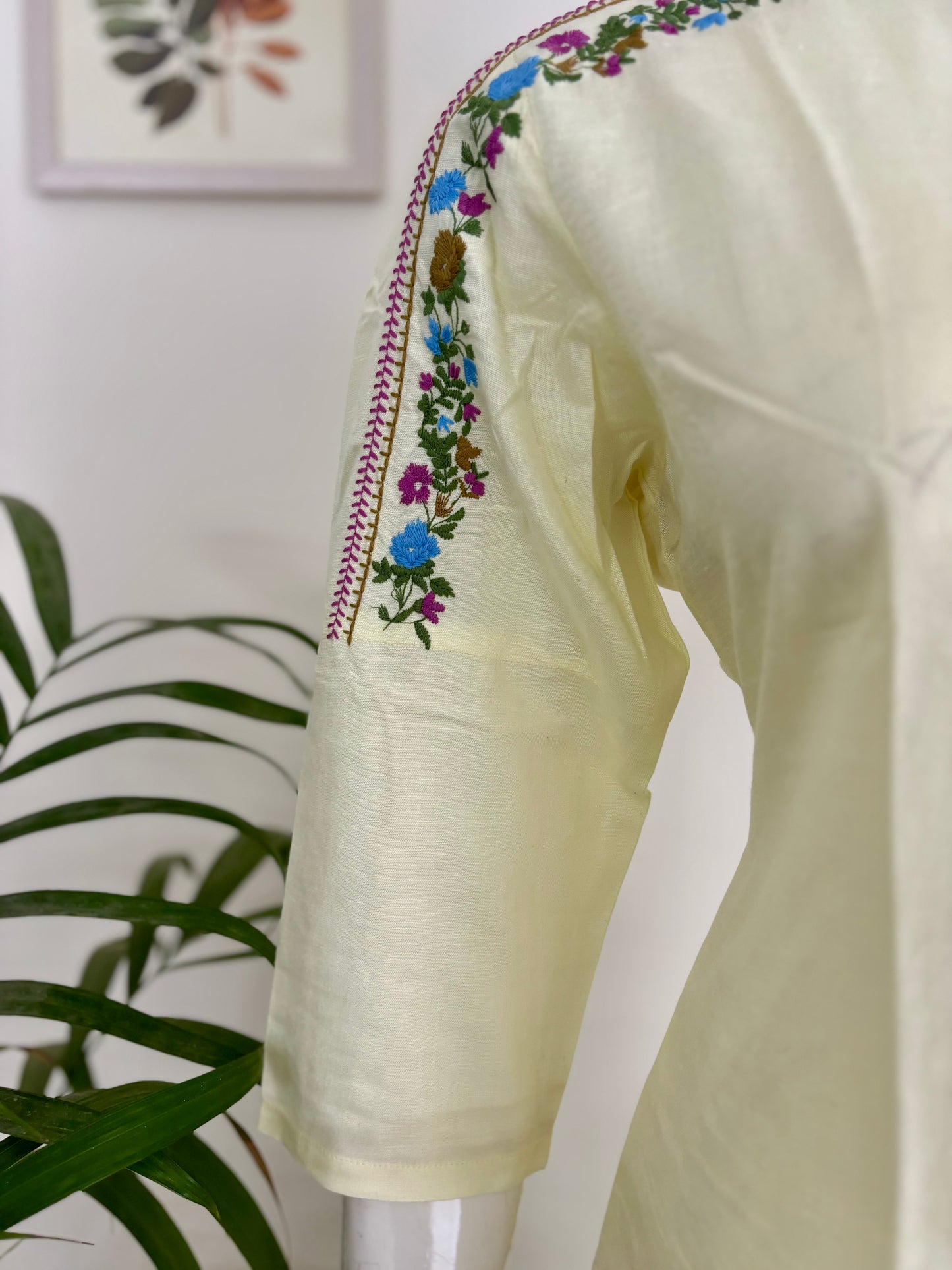 Sunshine Muse: The Pastel Yellow Kurta Set with Rainbow Brilliance