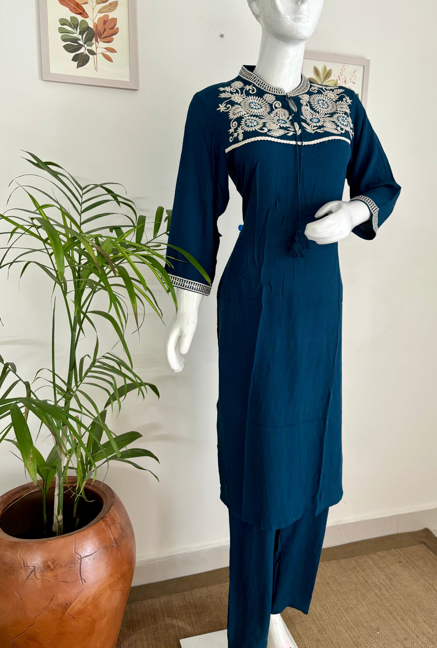 Pearlescent Perfection: The Rayon Kurta Set