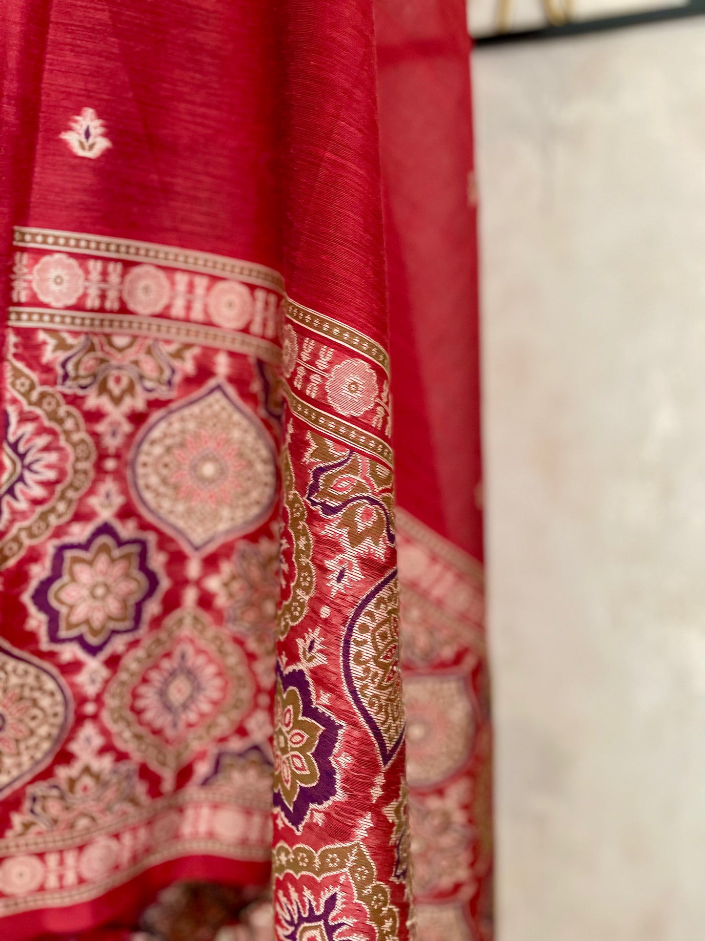 Raw & Radiant Red Ajrakh Muga Silk
