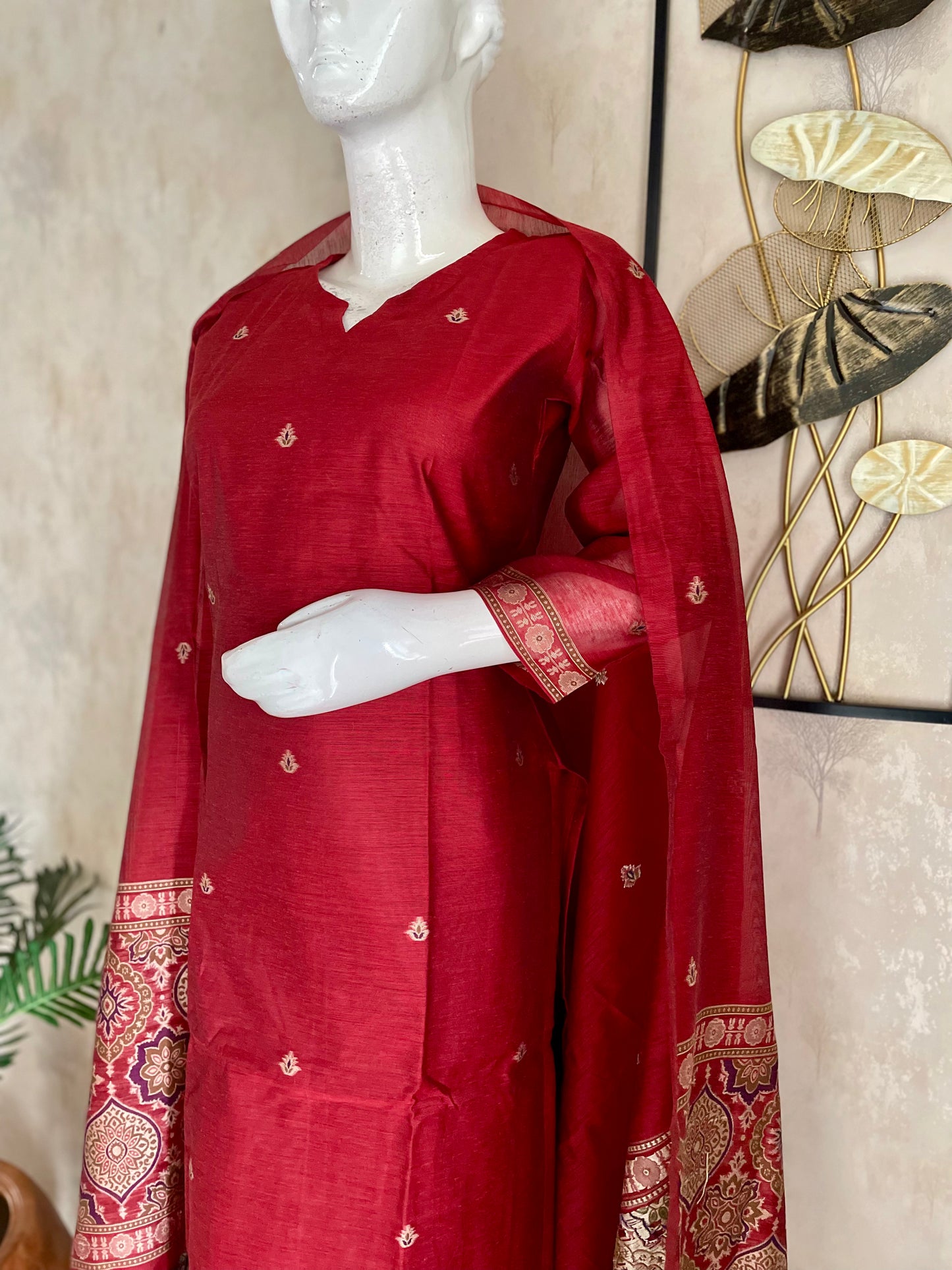 Raw & Radiant Red Ajrakh Muga Silk