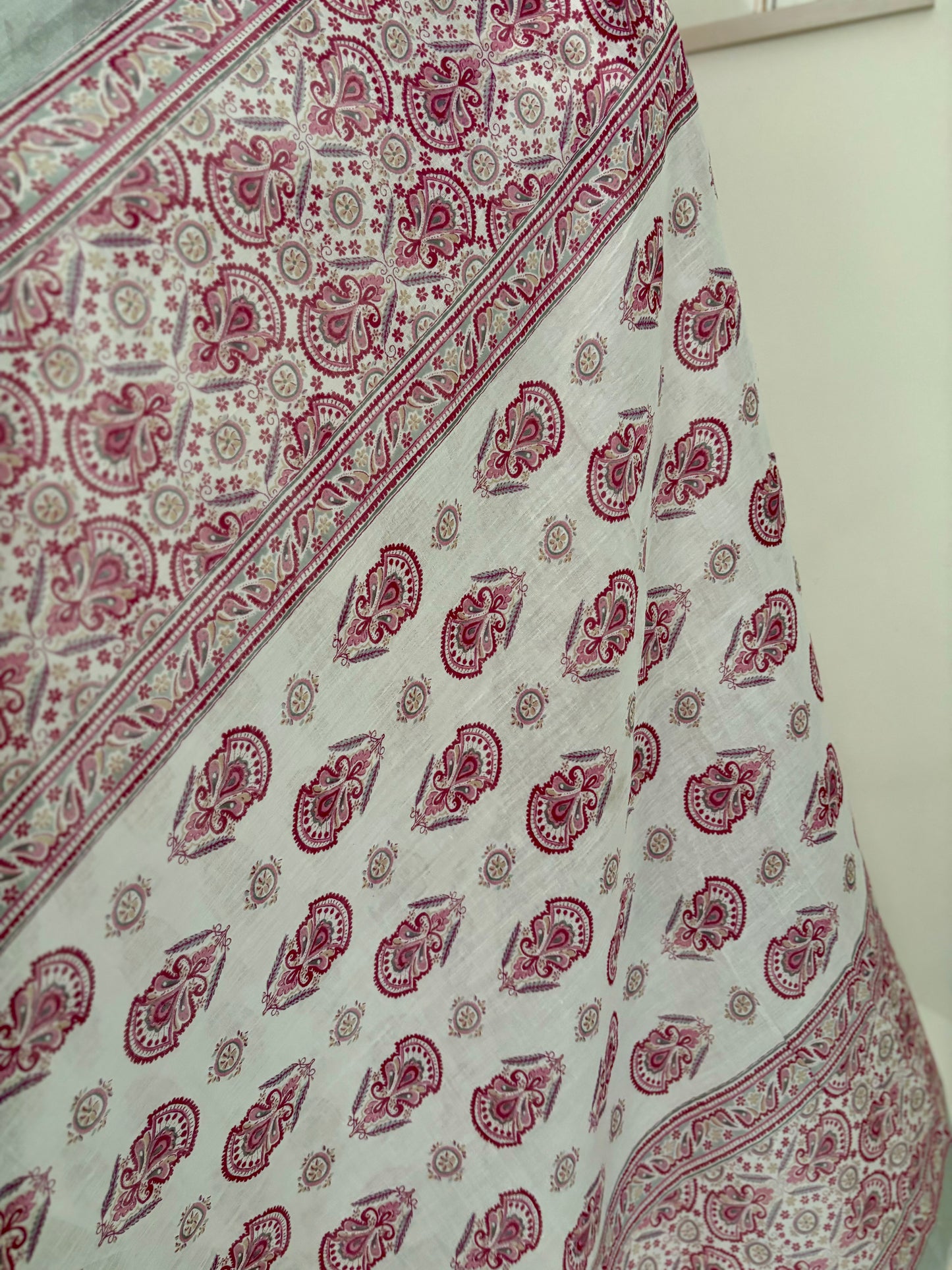 A Match Made in Print Heaven White & Pink Handblock Kurta Set