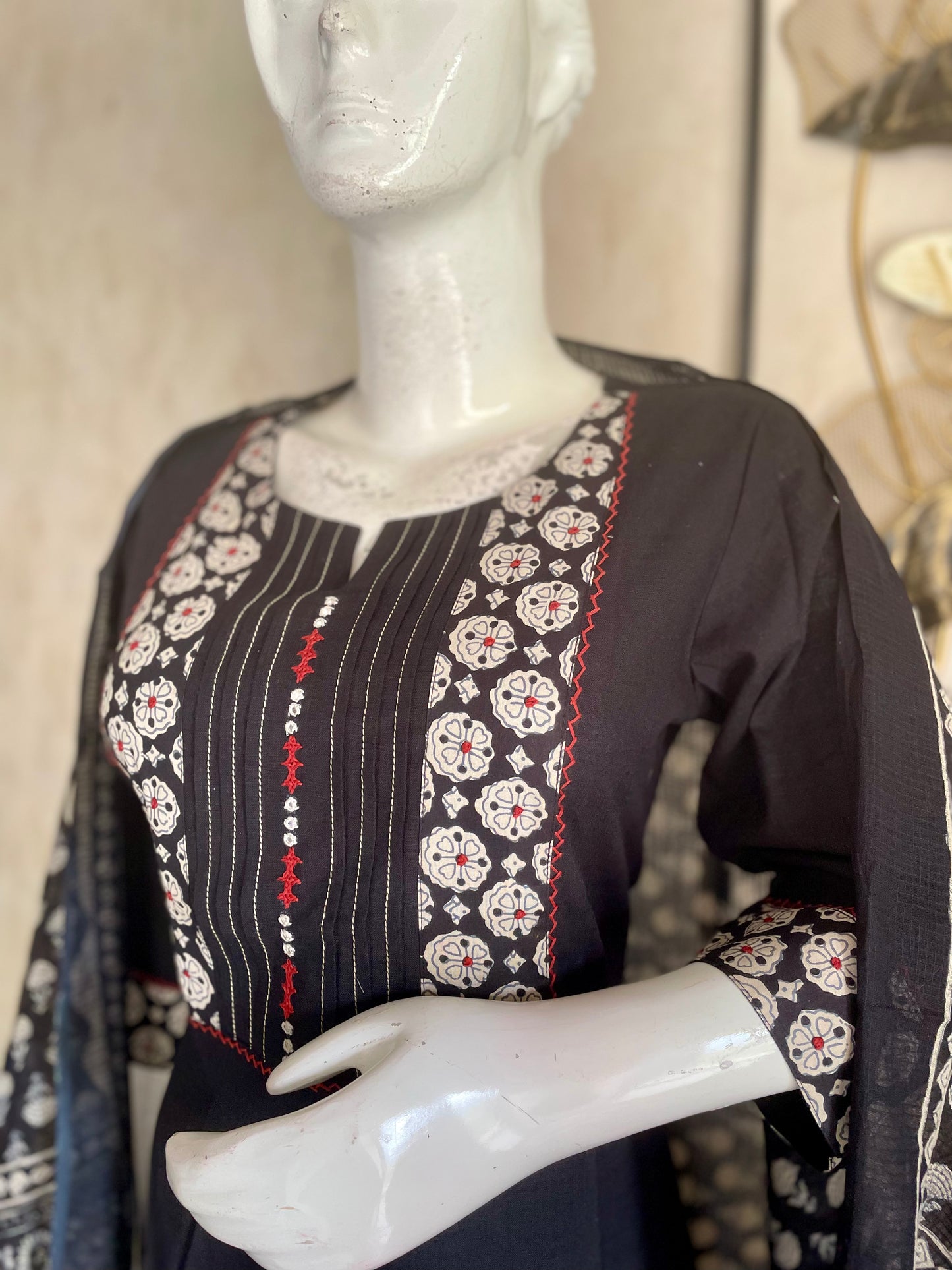 Noir Elegance Black Hand-Embroidered Kurta Set