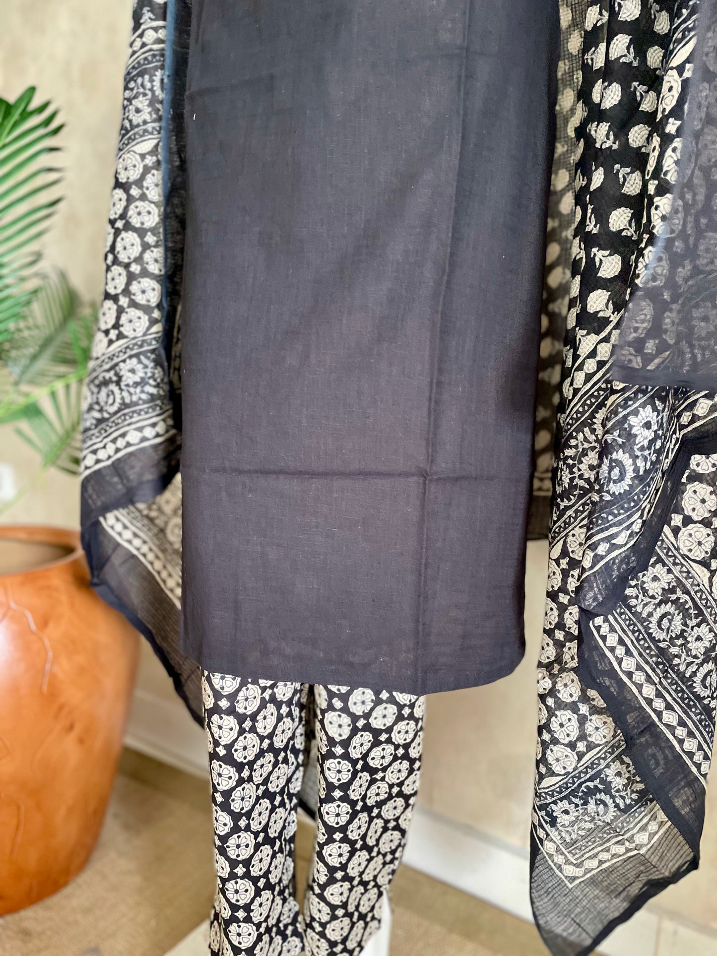 Noir Elegance Black Hand-Embroidered Kurta Set