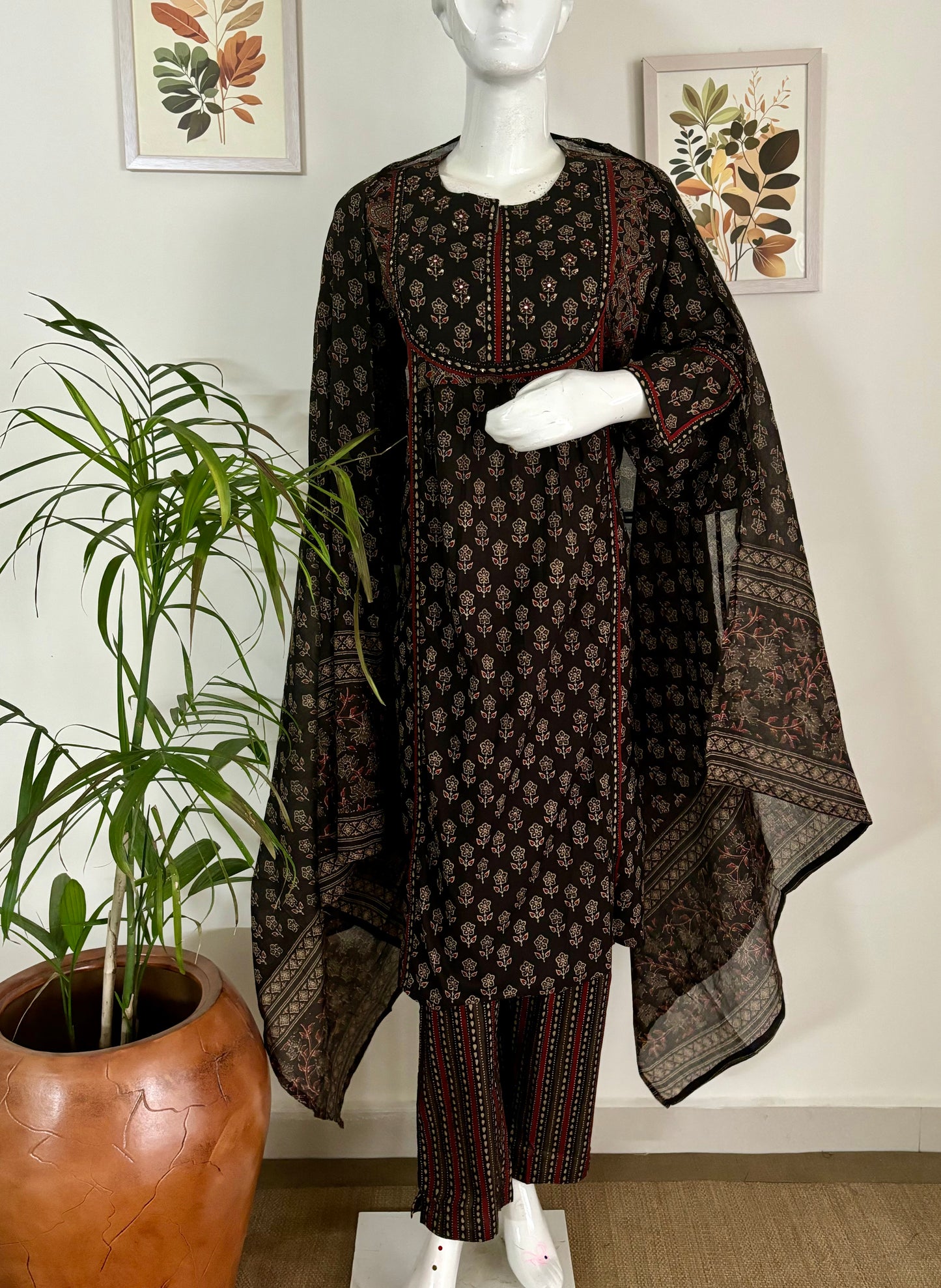 Dark Chocolate Dreams: The Handblock Kurta Set