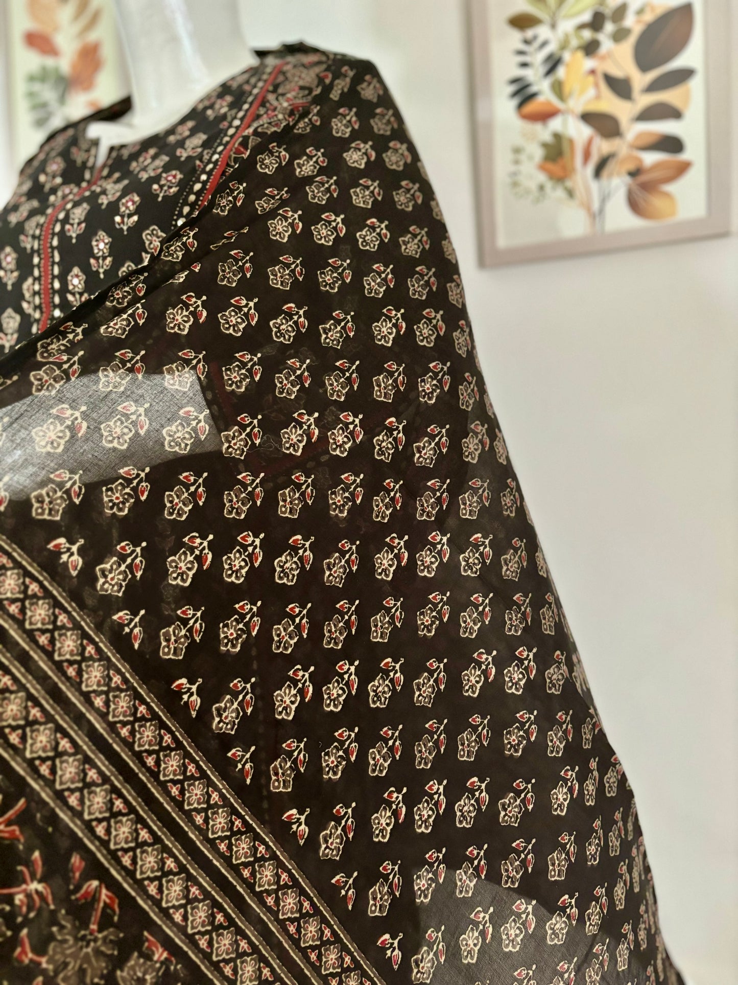 Dark Chocolate Dreams: The Handblock Kurta Set