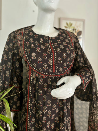 Dark Chocolate Dreams: The Handblock Kurta Set