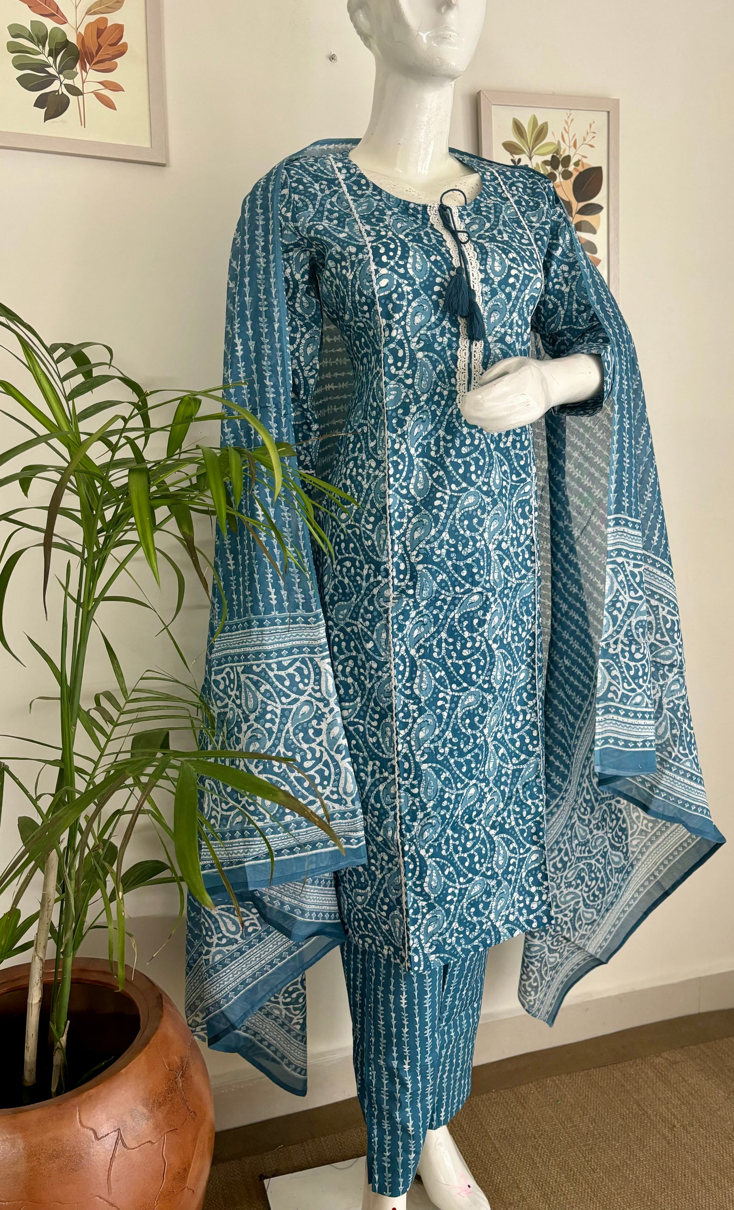 Icy Elegance Kalamkari Kurta Set