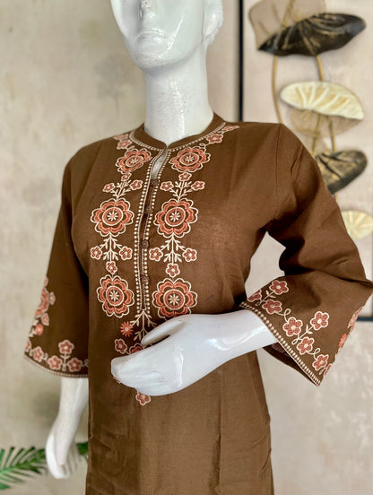 Olive Mehfil – elegant and rooted handloom cotton kurta set